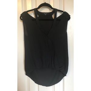 Nollie V-neck Cold Shoulder Double Strap Top